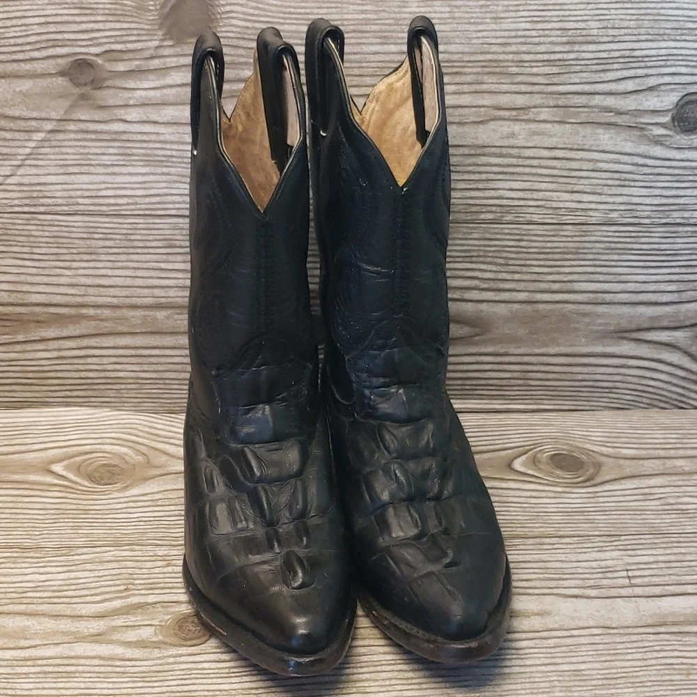 Croc embosed cowboy youth boots size 13